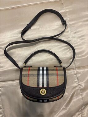 Burberry Mini Highlands Bag in Sand Beige